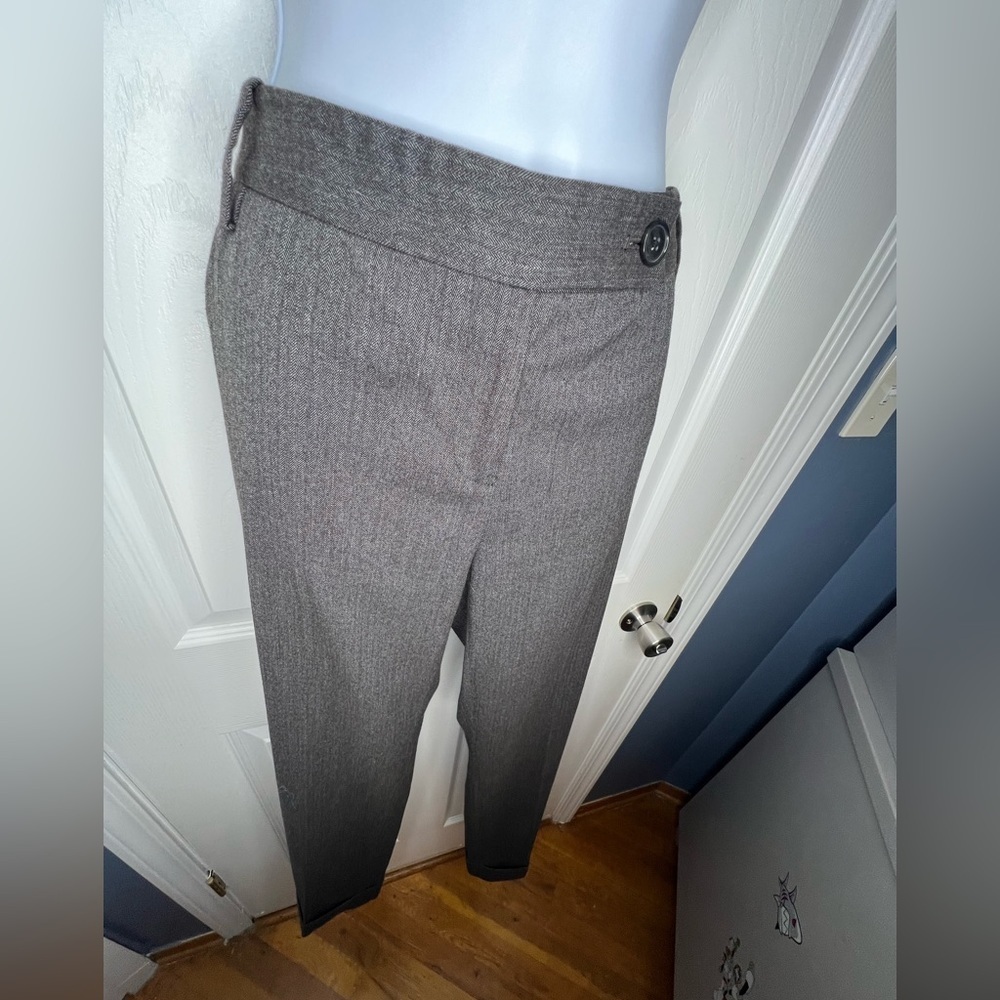 TOCCA Women’s 10 Black Herringbone Tweed Wool Trouser Dress Pants M - Picture 8 of 16